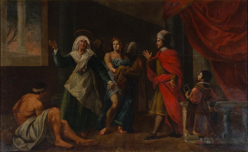 30-Francesco del Tintore sec. XVII, Dipinto con Santa Zita e il mantello al povero-beweb